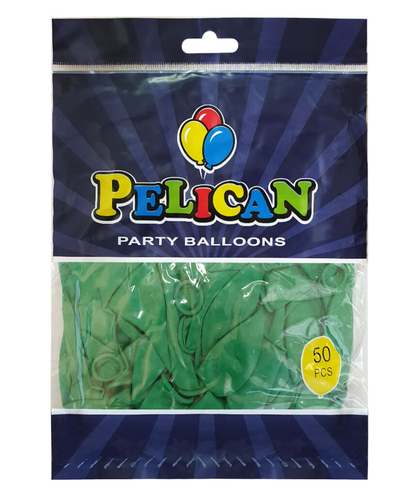Шарики Pelican 10' (26 см), пастель зеленый 1050-807, 50шт/уп