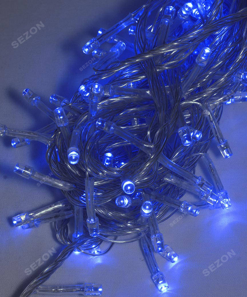 500 LED,  синій                (прозорий провід)