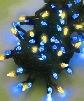 Купить КОНУС     200 LED, жовто-синій     (чорний провід)  (100)