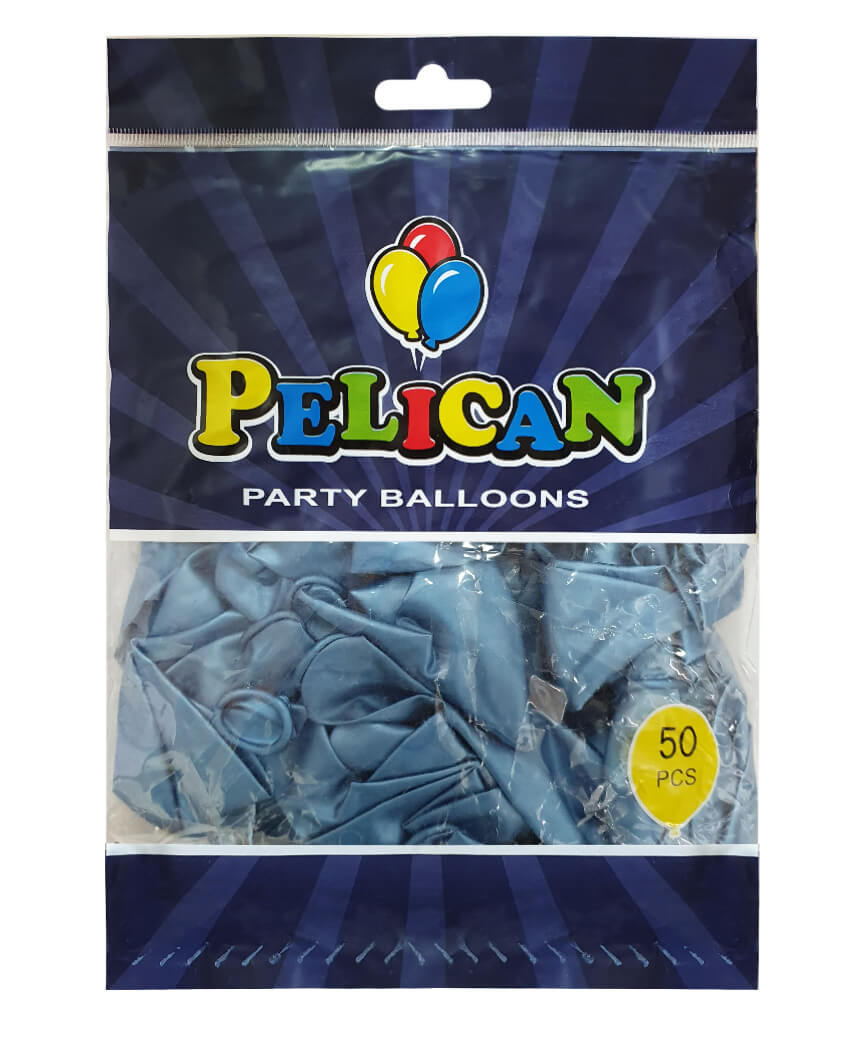 Шарики Pelican 12' (30 см), хром синий 1250-603, 50шт/уп