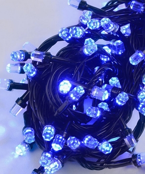 Купить Рубін 8мм 500 LED  чорний провід  28м, синій