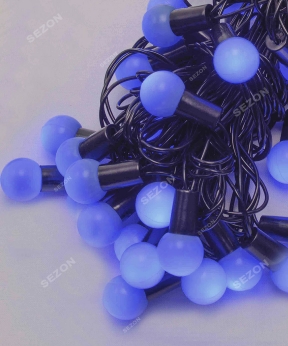 Купить Кульки  18мм 40 LED, 7м+ перехідник  синій