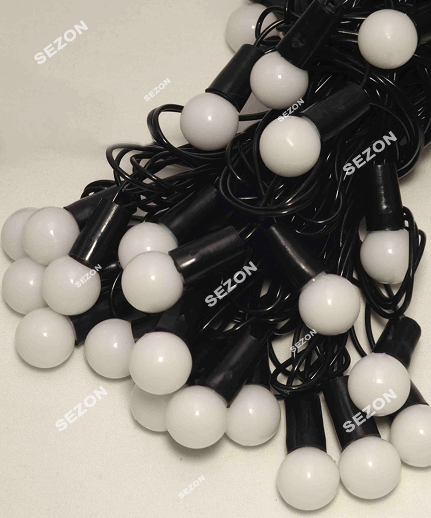 Кульки  18мм 40 LED, 7м+ перехідник,   білий