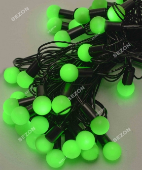 Купить Кульки  18мм 40 LED, 7м+ перехідник, зелений