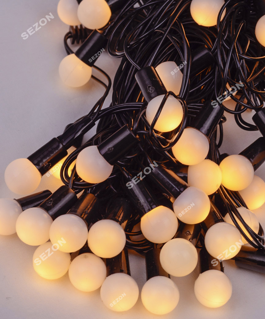 Кульки  18мм 40 LED, 7м+ перехідник, теплий білий