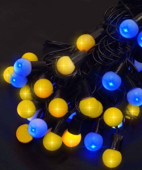 Купить Кульки 18мм 40 LED 7м, жовто-синій Ukraine