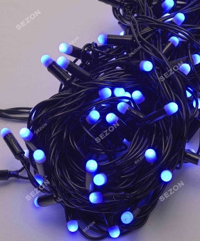 Купить Вулична 100 LED 10м, чорний ПВХ провід 2.2мм ,  синій