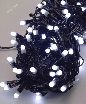 Купить Вулична 100 LED 10м, чорний ПВХ провід 2.2мм ,  білий