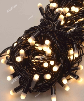 Купить Вулична 100 LED 10м, чорний каучук 2.2мм ,  теплий білий
