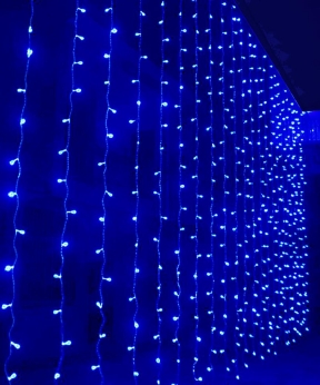 Купить Штора  200 LED 3м*2м,  (12 ліній) синя