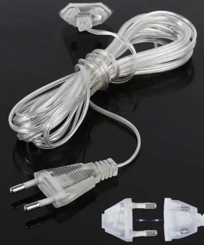 Купить Подовжувач для гірлянди 5м,  прозорий дріт