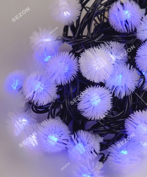 Купить Вуличні фігурки 40 LED "ПУХНАСТИК", 7м+ перехідник, синьо-білий