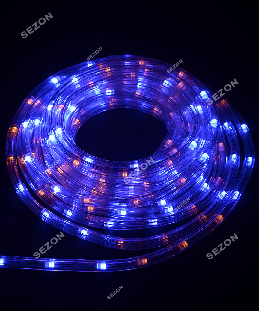 Дюралайт 3-жильн круглий LED 8м, жовто-синій