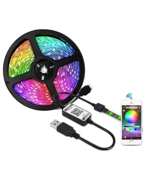 Купить LED стрічка 5050 30л/1м, 5м, +USB, керування смартфоном, RGB  (50)