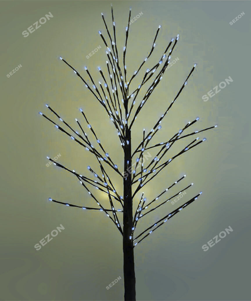 Дерево коричневий стовбур 225 LED 1,5м,   синій