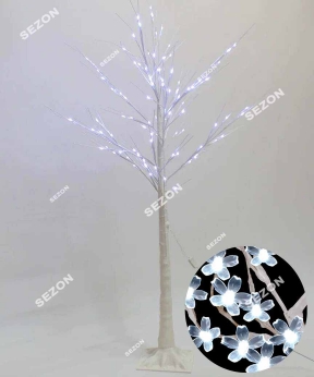 Купить Дерево квітки, білий стовбур 180 LED 1,5м,   білий