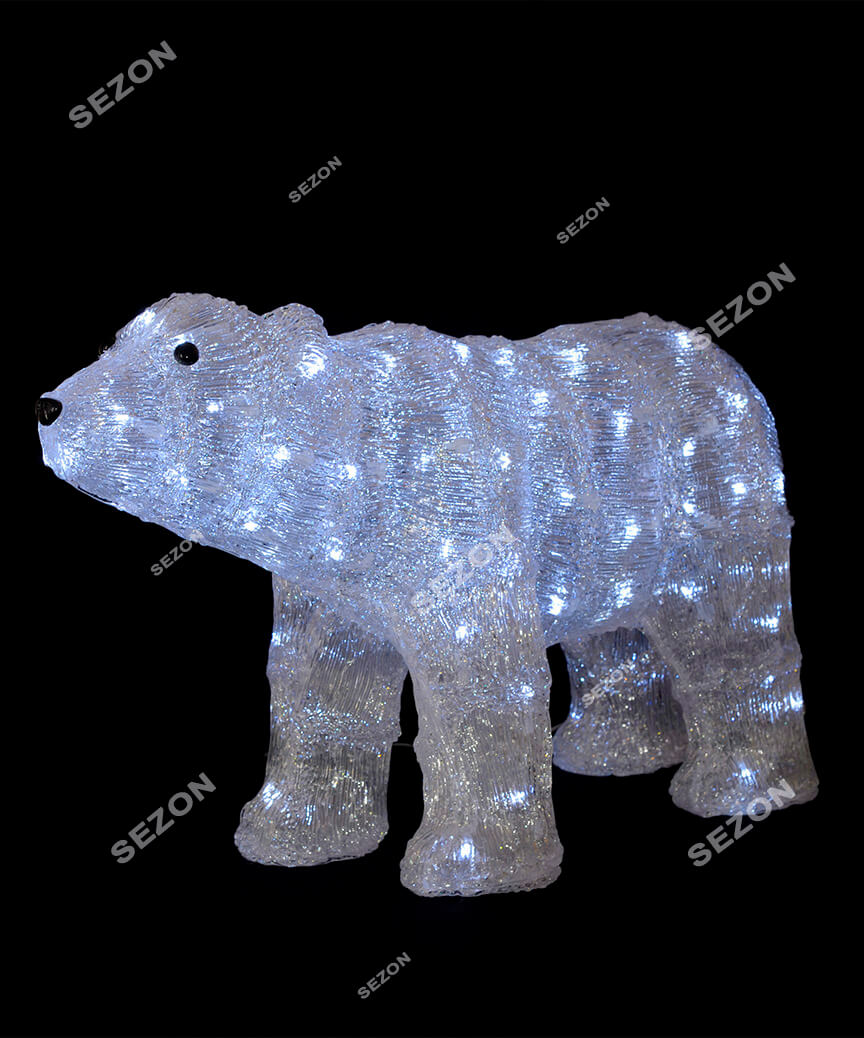 Ведмідь акриловий LED розмір  35см* 60см