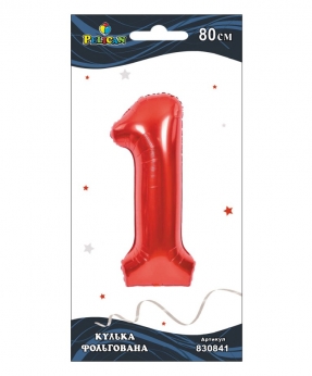 Купить Фольгована кулька цифра "1" червона  32"(80cm)  Pelican 1шт.