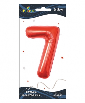 Купить Фольгована кулька цифра "7" червона  32"(80cm)  Pelican 1шт.