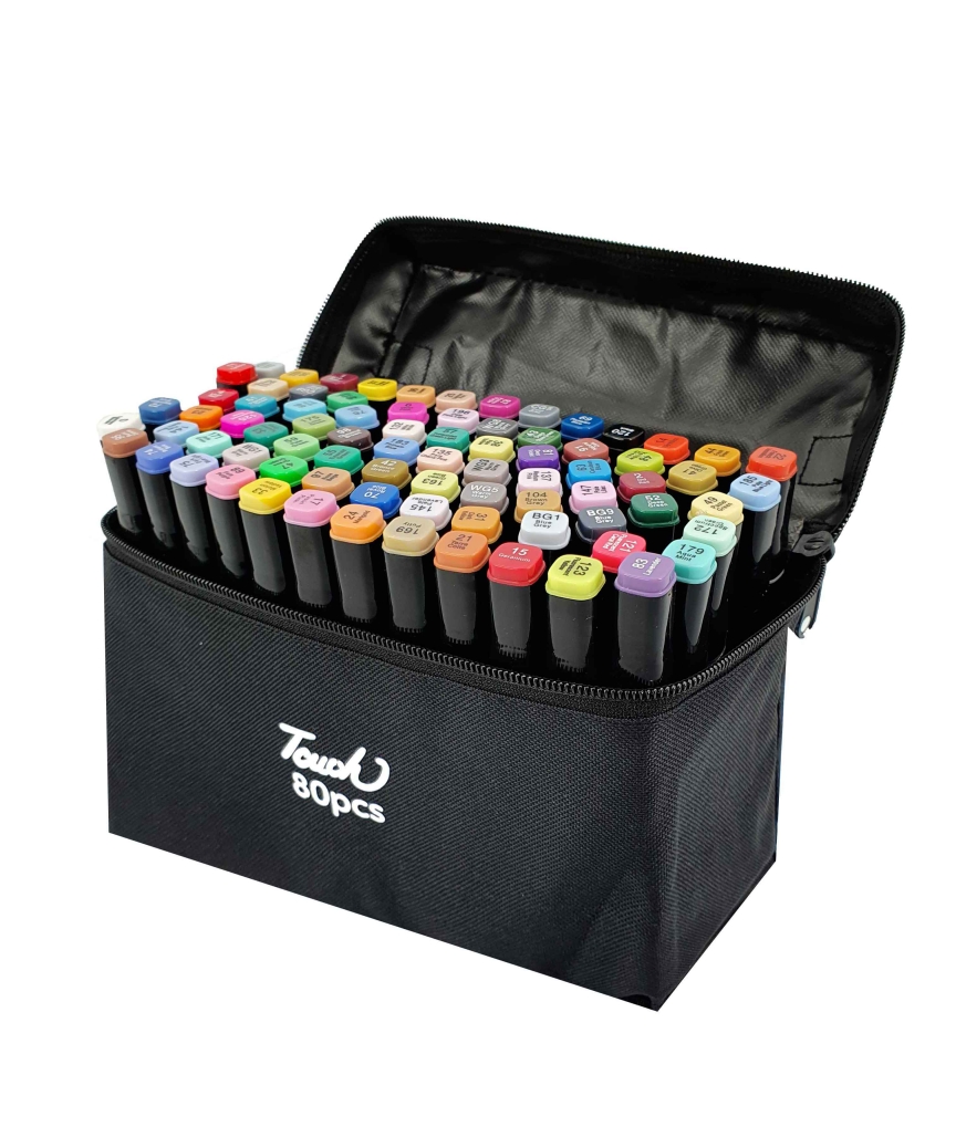 Набір скетч-маркерів 80  кольорів  в сумочці