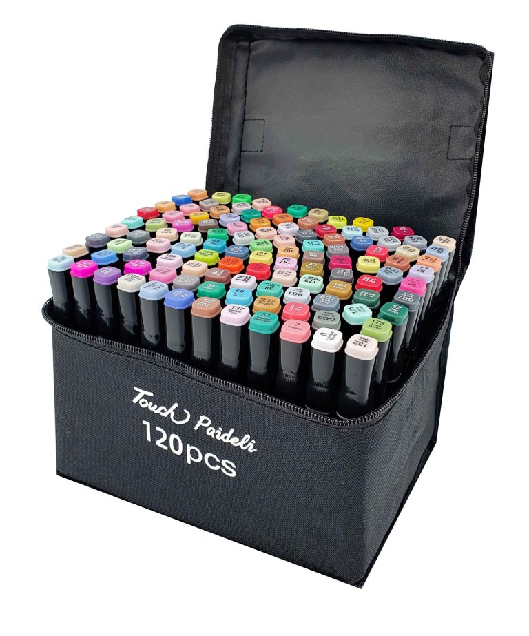 Набір скетч-маркерів 120  кольорів  в сумочці
