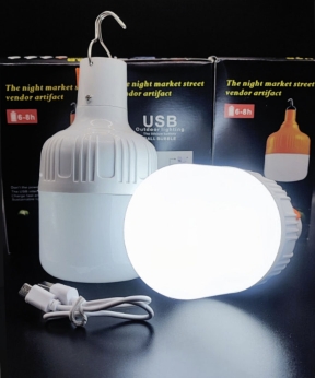 Купить LED лампа 30Вт акумуляторна з USB і гачком для підвішування, час роботи до 3 годин    (50)