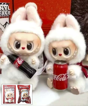 Купить Лабубу м'яка іграшка Labubu Coca Cola, 15 см 3 сезон