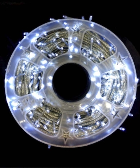 Купить Вулична  320LED 50м на котушці, прозорий ПВХ 2мм ІР44,  білий+ FLASH (10)