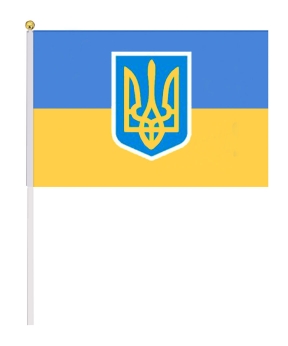 Купить Прапорець 20см*30см "Україна+ тризуб"
