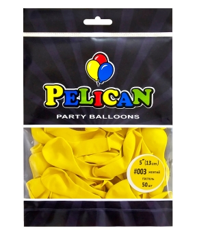 Купить Латексні кульки 5"(13cm) пастель #003 жовтий, Pelican 50шт