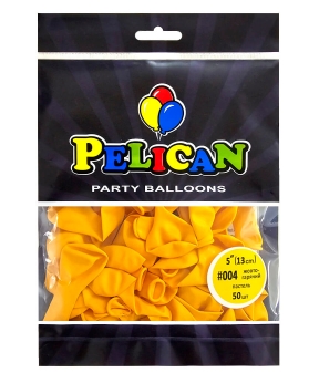 Купить Латексні кульки 5"(13cm) пастель #004 жовтогарячий, Pelican 50шт