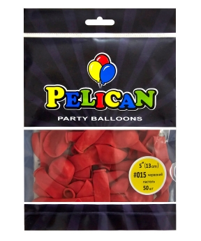 Купить Латексні кульки 5"(13cm) пастель #015 червоний, Pelican 50шт