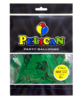 Купить Латексні кульки 5"(13cm) пастель #019 зелений темний, Pelican 50шт