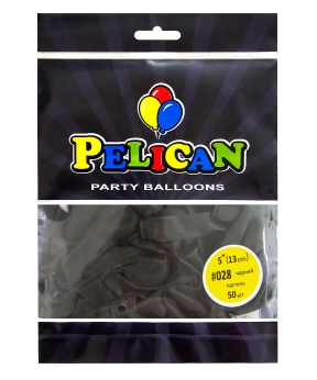 Купить Латексні кульки 5"(13cm) пастель #028 чорний, Pelican 50шт