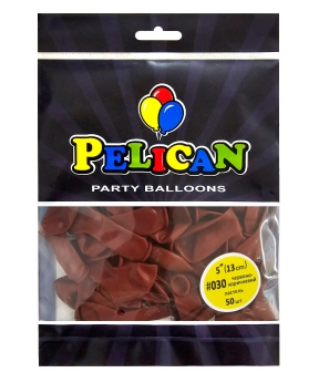 Купить Латексні кульки 5"(13cm) пастель #030 червоно- коричневий, Pelican 50шт