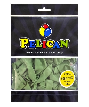 Купить Латексні кульки 5"(13) вінтажний #068 резедові- зелений, Pelican 50шт