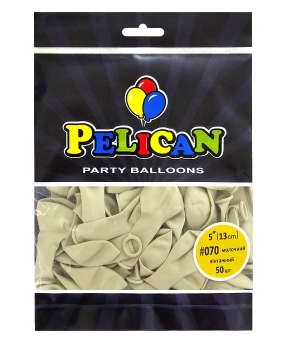 Купить Латексні кульки 5"(13cm) вінтажний #070 молочний, Pelican 50шт