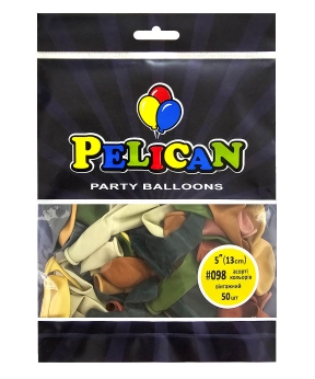 Купить Латексні кульки 5"(13cm) вінтажний #098 асорті кольорів, Pelican 50шт