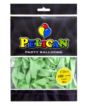 Купить Латексні кульки 5"(13cm) макарун #202 зелений, Pelican 50шт