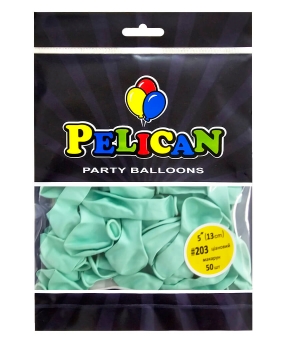 Купить Латексні кульки 5"(13cm) макарун #203 ціановий, Pelican 50шт
