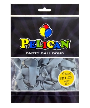 Купить Латексні кульки 5"(13cm) макарун #213 сірий світлий, Pelican 50шт