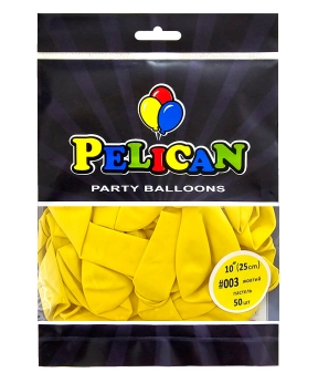 Купить Латексні кульки 10"(25cm) пастель #003 жовтий, Pelican 50шт