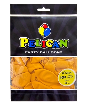 Купить Латексні кульки 10"(25cm) пастель #004 жовтогарячий, Pelican 50шт