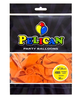 Купить Латексні кульки 10"(25cm) пастель #005 помаранчевий, Pelican 50шт