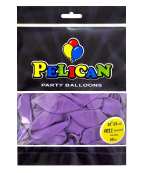 Купить Латексні кульки 10"(25cm) пастель #011 бузковий, Pelican 50шт