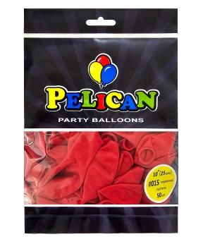 Купить Латексні кульки 10"(25cm) пастель #015 червоний, Pelican 50шт