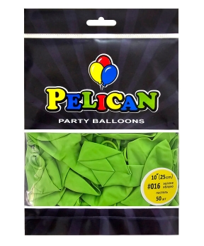 Купить Латексні кульки 10"(25cm) пастель #016 зелене яблуко, Pelican 50шт