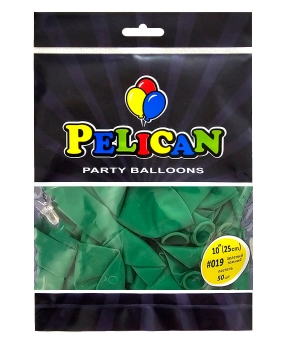 Купить Латексні кульки 10"(25cm) пастель #019 зелений темний, Pelican 50шт