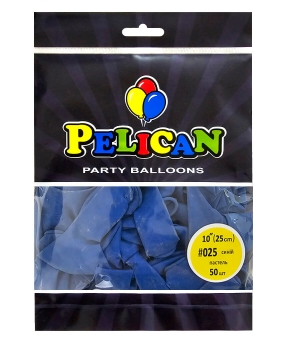 Купить Латексні кульки 10"(25cm) пастель #025 синій, Pelican 50шт