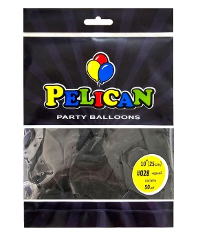 Купить Латексні кульки 10"(25cm) пастель #028 чорний, Pelican 50шт